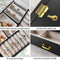 Portable Travel Jewelry box with three-layer PU leather storage box, mirror and lock