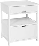 White Bedside Table with 2 Drawers