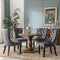 2x Velvet Dining Chairs Upholstered Tufted Kithcen Chair with Solid Wood Legs Stud Trim and Ring-Gray