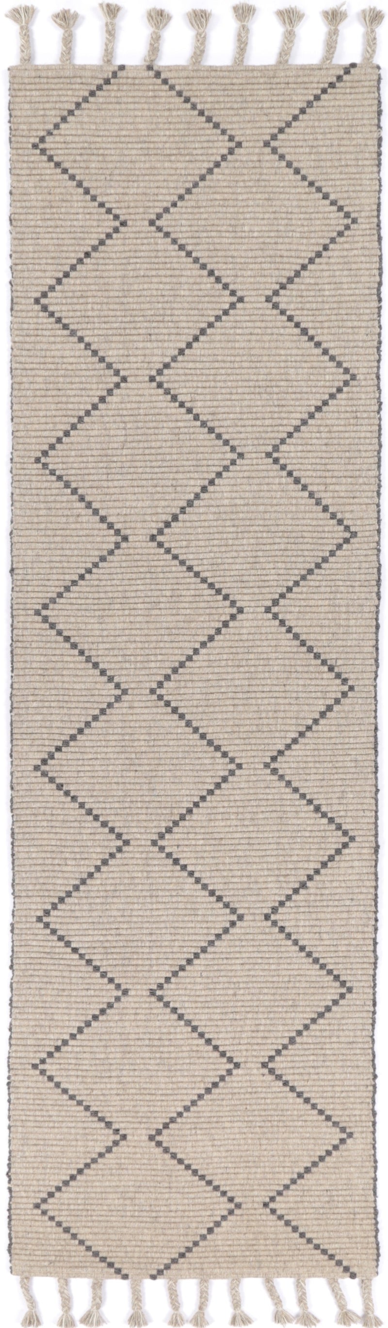 Leilani Diamond Tassel Ash Rug 200x290cm