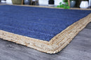 Hampton Navy Blue Centre Jute Rug 150x150cm Round