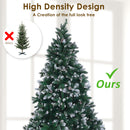 Home Ready 7Ft 210cm 1290 tips Green Snowy Christmas Tree Xmas Pine Cones  + Bauble Balls