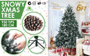 Home Ready 6Ft 180cm 930 tips Green Snowy Christmas Tree Xmas Pine Cones