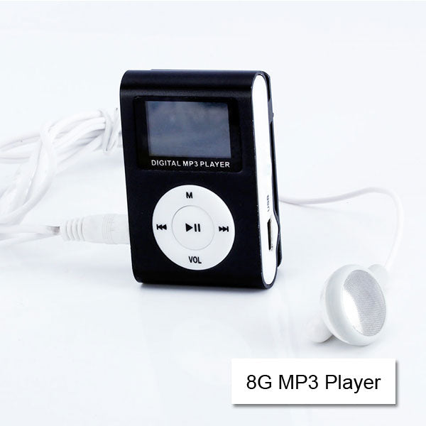 Mini Clip 16G MP3 Music Player With USB Cable & Earphone Silver