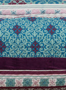 King Size 3pcs Anemone Velvet Panel Embossed Quilt Cover Set - Coll Online