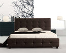 Queen PU Leather Deluxe Bed Frame Brown