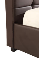 Queen PU Leather Deluxe Bed Frame Brown