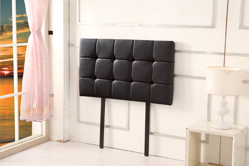 PU Leather Single Bed Deluxe Headboard Bedhead - Black