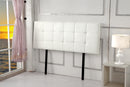 PU Leather Queen Bed Deluxe Headboard Bedhead - White