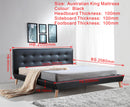 King PU Leather Deluxe Bed Frame Black