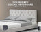 Linen Fabric Double Bed Deluxe Headboard Bedhead - Beige