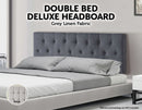 Linen Fabric Double Bed Deluxe Headboard Bedhead - Grey