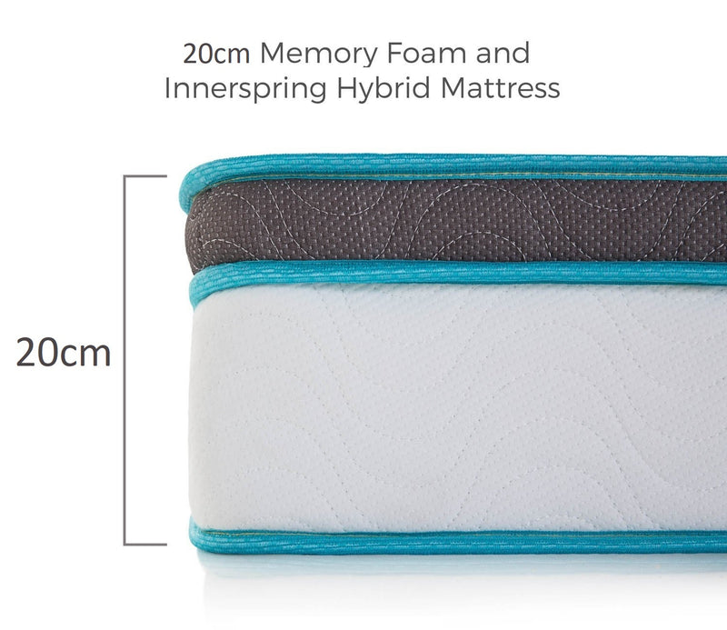 Palermo Single 20cm Memory Foam and Innerspring Hybrid Mattress