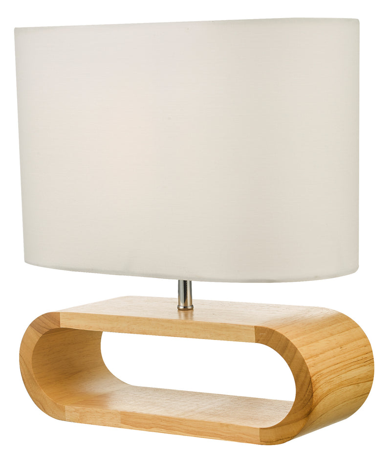 Wooden Modern Table Lamp Timber Bedside Lighting Desk Reading Light Brown White - Coll Online