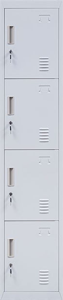 Standard Lock 4 Door Locker for Office Gym Grey