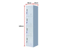 Standard Lock 4 Door Locker for Office Gym Grey