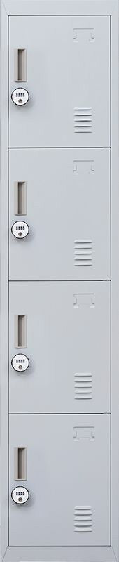 4-Digit Combination Lock 4 Door Locker for Office Gym Grey