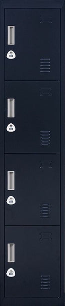 3-digit Combination Lock 4 Door Locker for Office Gym Black