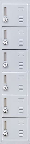 4-Digit Combination Lock 6-Door Locker for Office Gym Shed School Home Storage Grey