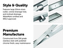 1000mm Tile Insert Bathroom Shower Stainless Steel Grate Drain w/Centre outlet Floor Waste