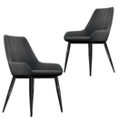 Set of 2 Barstool Allen Classy Grey Velvet Dining Chair