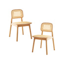 Luna Wooden Rattan Dining Chair Set of 2