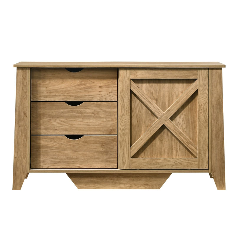 Mica Wooden Sliding door Sideboard with 3 Drawers