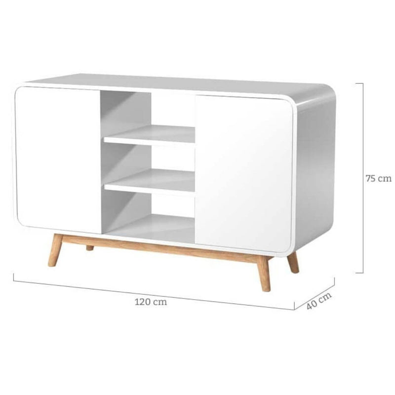 Merlin White Modern Retro Sideboard Buffet Table