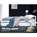 Artiss King Single Size Wooden Bed Frame Mattress Base Timber Platform White - Coll Online