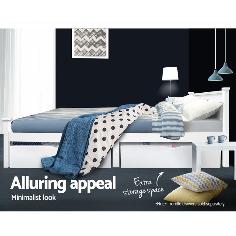 Artiss Queen Size Wooden Bed Frame Kids Adults Timber - Coll Online