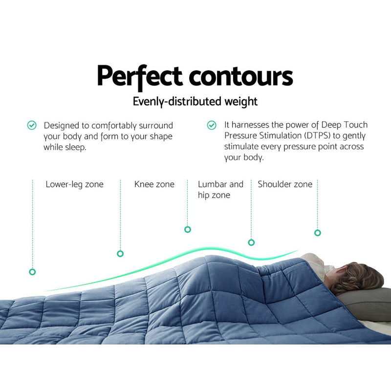 Giselle Cooling Weighted Blanket Kids 2.3KG Gravity Blankets Relax Summer Blue - Coll Online