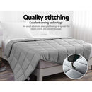 Giselle Bedding 2.3KG Cotton Weighted Gravity Blanket Snuggle Deep Sleep Relax Light Grey - Coll Online