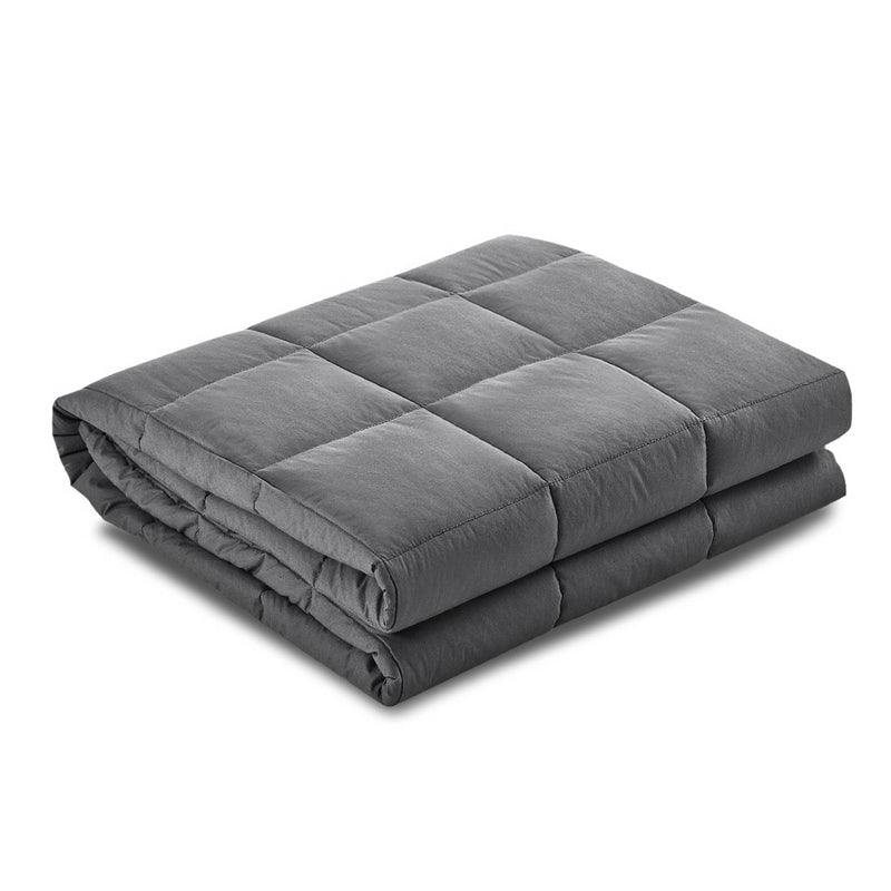 Weighted Blanket Adult 7KG Heavy Gravity Blankets Microfibre Cover Glass Beads Calming Sleep Anxiety Relief Grey - Coll Online