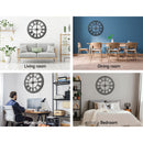 Wall Clock Extra Large Modern Silent No Ticking Movements 3D Home Office Kitchen Decor - 80cm - Coll Online