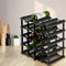 Artiss 20 Bottle Timber Wine Rack Wooden Storage Wall Racks Holders Cellar Black - Coll Online