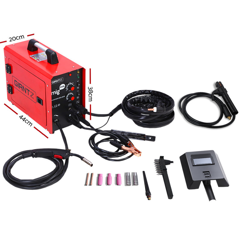 GIANTZ MIG MAG Welding Machine DC Inverter MMA Welder Gas Gasless Portable 220A - Coll Online