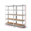 Giantz 2x0.9M Warehouse Shelving Racking Storage Garage Steel Metal Shelves Rack - Coll Online