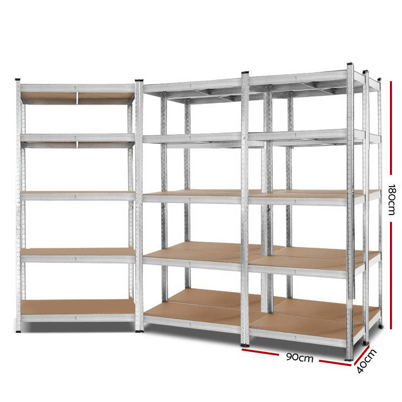 Giantz 5x0.9M Warehouse Shelving Racking Storage Garage Steel Metal Shelves Rack - Coll Online