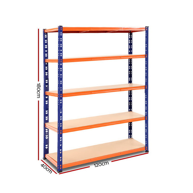 Giantz 1.2M Warehouse Racking Shelving Storage Shelf Garage Shelves Rack Steel Blue and Orange - Coll Online