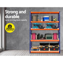 Giantz 1.2M Warehouse Racking Shelving Storage Shelf Garage Shelves Rack Steel Blue and Orange - Coll Online