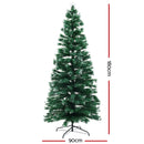 Jingle Jollys Christmas Tree 1.8M 6FT LED Xmas Multi Colour Lights Optic Fibre