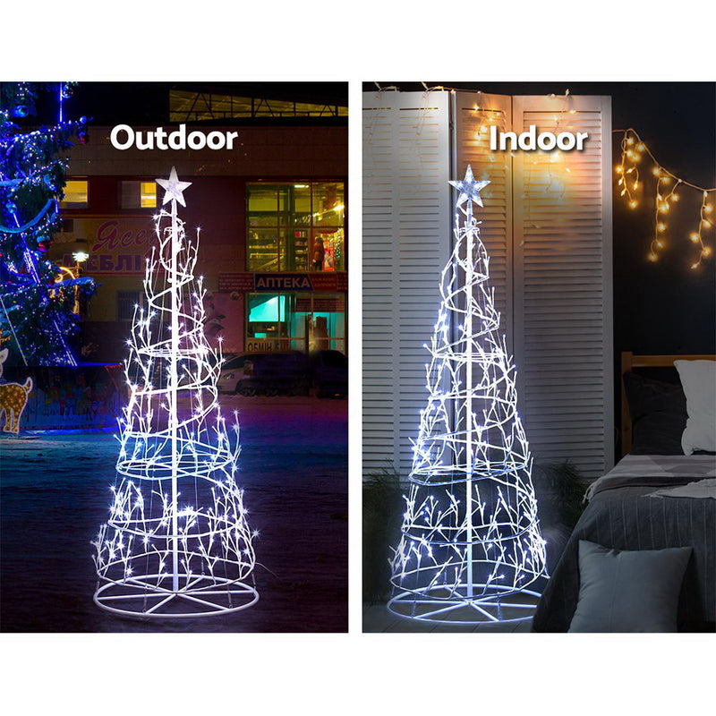 Jingle Jollys 1.85M LED Christmas Tree Lights Xmas 322 LED Cold White Optic Fiber - Coll Online