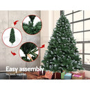 Jingle Jollys 6FT Christmas Snow Tree - Green - Coll Online