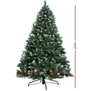 Jingle Jollys 7FT Christmas Snow Tree - Green - Coll Online