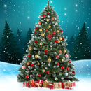 Jingle Jollys 7FT Christmas Snow Tree - Green - Coll Online