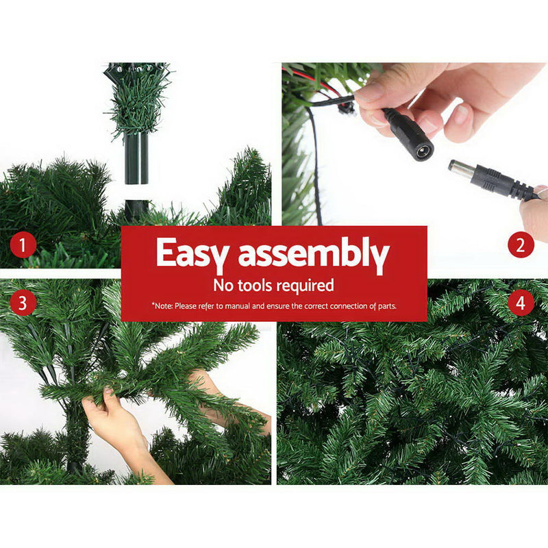 Jingle Jollys Christmas Tree LED 2.4M 8FT Xmas Decorations Green Home Decor - Coll Online