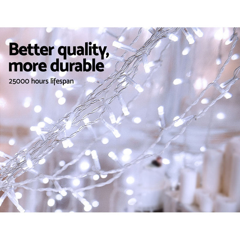 Jingle Jollys 6X3M Christmas Curtain Fairy Lights String 600LED Party Wedding CW - Coll Online