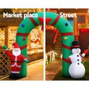 Jingle Jollys 2.8M Christmas Inflatable Giant Arch Way Santa Snowman Light Decor - Coll Online