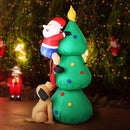 Jingle Jollys 1.8M Christmas Inflatable Santa on Tree Lights Xmas Decor Airblown - Coll Online