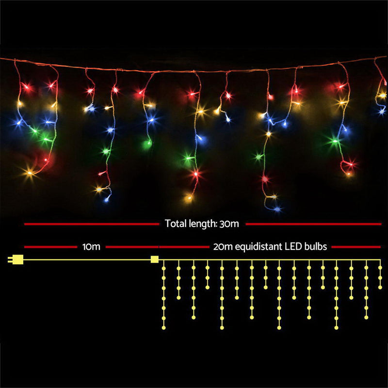 Coll 800 LED Christmas Icicle Lights Multi colour